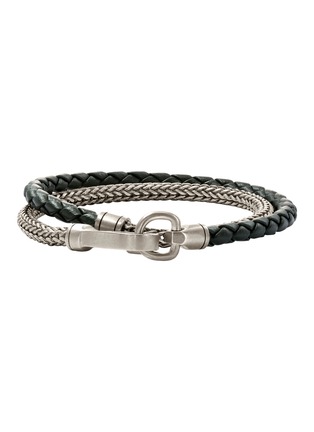 Main View - Click To Enlarge - JOHN HARDY - Sterling Silver Leather Double Wrap Bracelet — Size UL