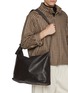 Figure View - Click To Enlarge - LEMAIRE - Large Folio Leather Crossbody Bag