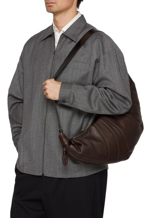 Figure View - Click To Enlarge - LEMAIRE - Large Rail Belt Leather Croissant Bag