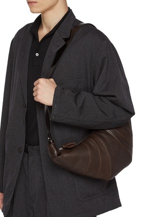 Figure View - Click To Enlarge - LEMAIRE - Medium Rail Belt Croissant Leather Bag