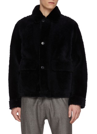 Main View - Click To Enlarge - YVES SALOMON - Merino Wool Ribbed Jacket