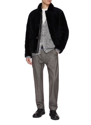 Figure View - Click To Enlarge - YVES SALOMON - Merino Wool Ribbed Jacket