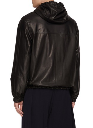 Back View - Click To Enlarge - YVES SALOMON - Reversible Leather Hoodie