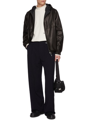 Figure View - Click To Enlarge - YVES SALOMON - Reversible Leather Hoodie