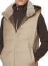  - YVES SALOMON - Fur Trim Wool Silk Puffer Vest