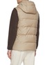 Back View - Click To Enlarge - YVES SALOMON - Fur Trim Wool Silk Puffer Vest