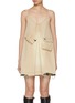 Main View - Click To Enlarge - WE11DONE - Distressed Pocket Plaid Reveal Cotton Mini Dress