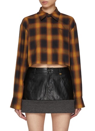 Main View - Click To Enlarge - WE11DONE - Cropped Chequered Shirt