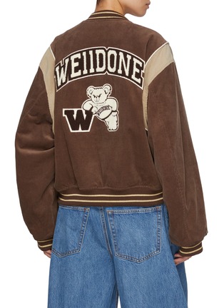 Back View - Click To Enlarge - WE11DONE - Teddy-Patch College Cotton Corduroy Varsity Jacket