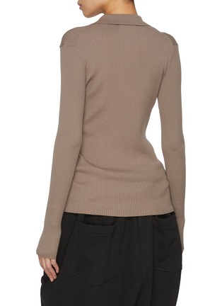 Back View - Click To Enlarge - WE11DONE - Collared Button Up Knit Cardigan