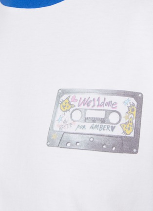  - WE11DONE - Cassette Tape Graphic Cropped Cotton T-Shirt