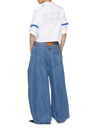 Figure View - Click To Enlarge - WE11DONE - Cassette Tape Graphic Cropped Cotton T-Shirt