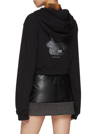Back View - Click To Enlarge - WE11DONE - Teddy Bear Zip Up Cotton Hoodie