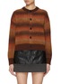 Main View - Click To Enlarge - WE11DONE - Gradient Bouclé Cropped Cardigan