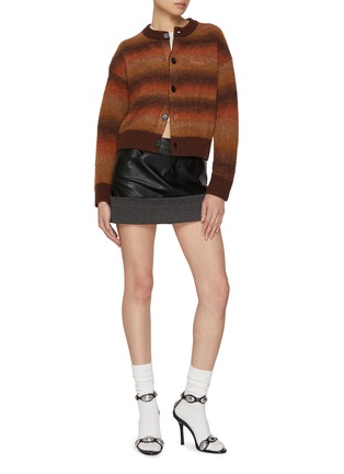 Figure View - Click To Enlarge - WE11DONE - Gradient Bouclé Cropped Cardigan