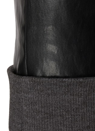  - WE11DONE - Ribbed Knit Trim Faux Leather Mini Skirt