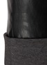  - WE11DONE - Ribbed Knit Trim Faux Leather Mini Skirt