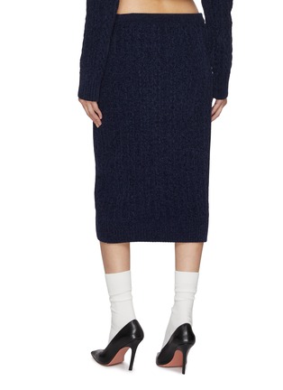 Back View - Click To Enlarge - WE11DONE - Velvet Cable Knit Midi Skirt