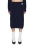 Main View - Click To Enlarge - WE11DONE - Velvet Cable Knit Midi Skirt