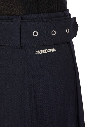  - WE11DONE - Eyelet Belt Pleated Midi Skirt