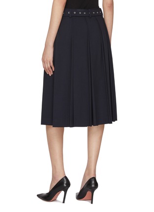 Back View - Click To Enlarge - WE11DONE - Eyelet Belt Pleated Midi Skirt