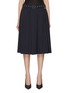 Main View - Click To Enlarge - WE11DONE - Eyelet Belt Pleated Midi Skirt
