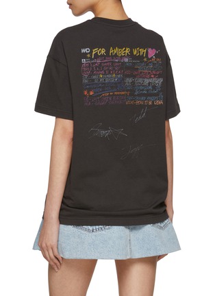 Back View - Click To Enlarge - WE11DONE - Cassette Tape Chalk Lettering Print Cotton T-Shirt