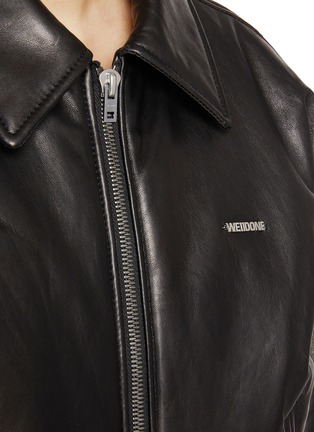  - WE11DONE - Leather Bomber Jacket