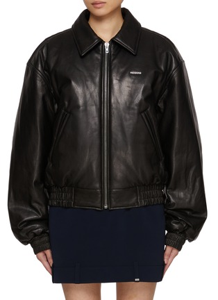 Main View - Click To Enlarge - WE11DONE - Leather Bomber Jacket