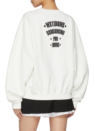 Back View - Click To Enlarge - WE11DONE - Black Cat Poster Cotton Sweatshirt