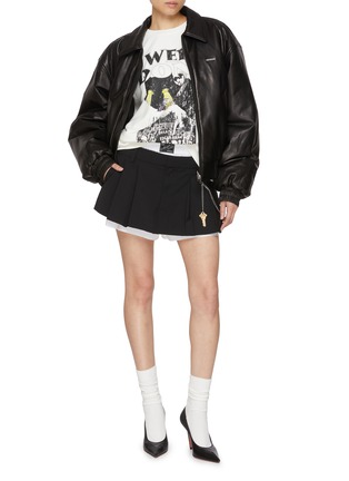 Figure View - Click To Enlarge - WE11DONE - Black Cat Poster Cotton Sweatshirt