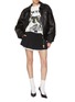 Figure View - Click To Enlarge - WE11DONE - Black Cat Poster Cotton Sweatshirt