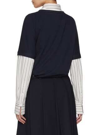 Back View - Click To Enlarge - WE11DONE - Layered Twist Cotton Jersey Top