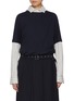 Main View - Click To Enlarge - WE11DONE - Layered Twist Cotton Jersey Top