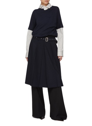 Figure View - Click To Enlarge - WE11DONE - Layered Twist Cotton Jersey Top