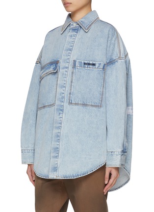 Detail View - Click To Enlarge - WE11DONE - Oversized Back Tie Cotton Denim Shirt
