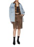Figure View - Click To Enlarge - WE11DONE - Oversized Back Tie Cotton Denim Shirt