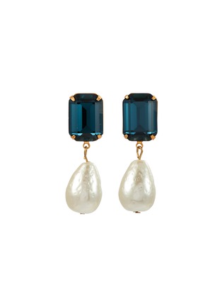 Main View - Click To Enlarge - JENNIFER BEHR - Liana 18K Gold Plated Brass Drop Earrings — Sapphire
