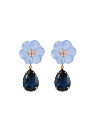 Main View - Click To Enlarge - JENNIFER BEHR - Juna 18K Gold Plated Brass Earrings — Blue Chalcedony