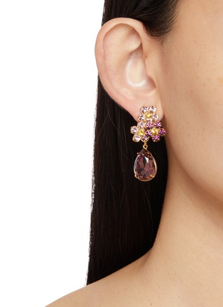 Figure View - Click To Enlarge - JENNIFER BEHR - Lauretta 18K Gold Plated Brass Drop Earrings — Lilac