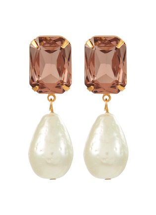 Main View - Click To Enlarge - JENNIFER BEHR - Liana 18K Gold Plated Brass Drop Earrings — Rose