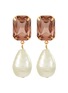 Main View - Click To Enlarge - JENNIFER BEHR - Liana 18K Gold Plated Brass Drop Earrings — Rose