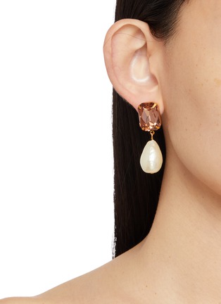 Figure View - Click To Enlarge - JENNIFER BEHR - Liana 18K Gold Plated Brass Drop Earrings — Rose