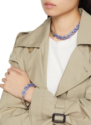Front View - Click To Enlarge - KITESY MARTIN STUDIO - Le Dani Bracelet — Silvered/Blue