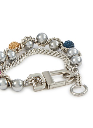 Detail View - Click To Enlarge - KITESY MARTIN STUDIO - Le Serpent Silver Plated Brass Bracelet — Silvered/Multicolour