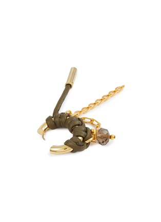Detail View - Click To Enlarge - KITESY MARTIN STUDIO - La Lindsay Stainless Steel Hoop Earrings — Golden/Kaki