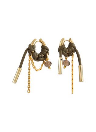 Main View - Click To Enlarge - KITESY MARTIN STUDIO - La Lindsay Stainless Steel Hoop Earrings — Golden/Kaki