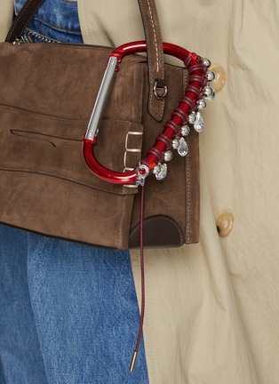 Front View - Click To Enlarge - KITESY MARTIN STUDIO - Extra Large Cababiner Le Mousqueton Bag Charm — Red/Burgundy