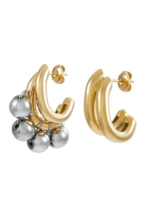 Main View - Click To Enlarge - KITESY MARTIN STUDIO - La Chris Hoop Earrings — Golden/Silvered