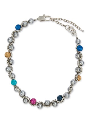 Main View - Click To Enlarge - KITESY MARTIN STUDIO - Le Serpent Silver Plated Brass Necklace — Golden/Silvered